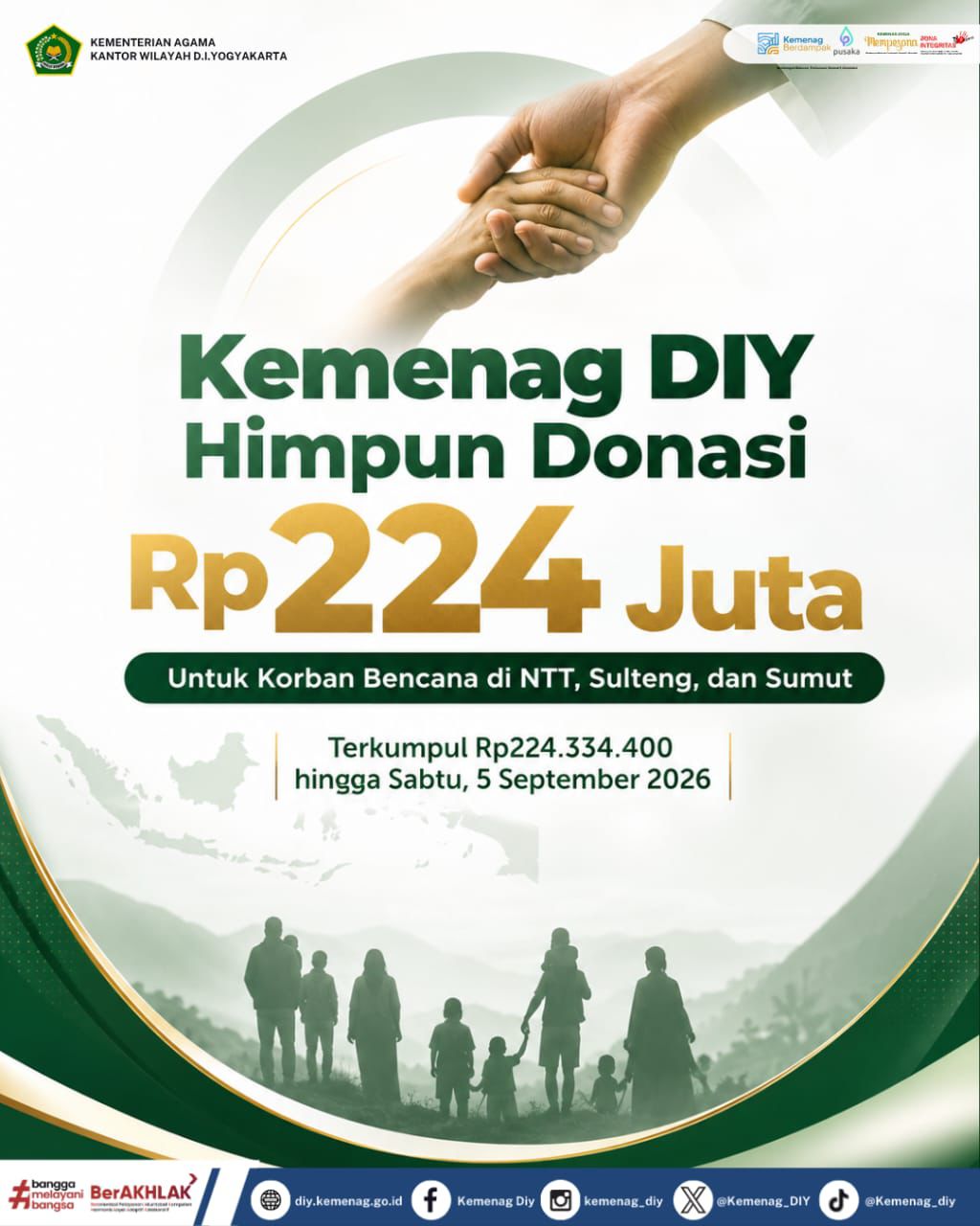 SIARAN PERS Kemenag DIY Himpun Donasi Rp 224 Juta untuk Korban Bencana di NTT, Sulteng, dan Sumut